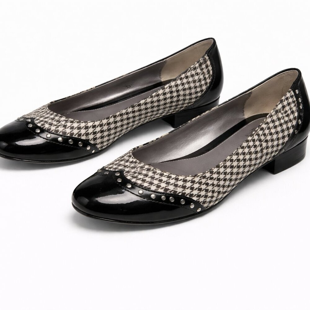 LIZ CLAIBORNE Bianca Black White Shoes Size 8.5M